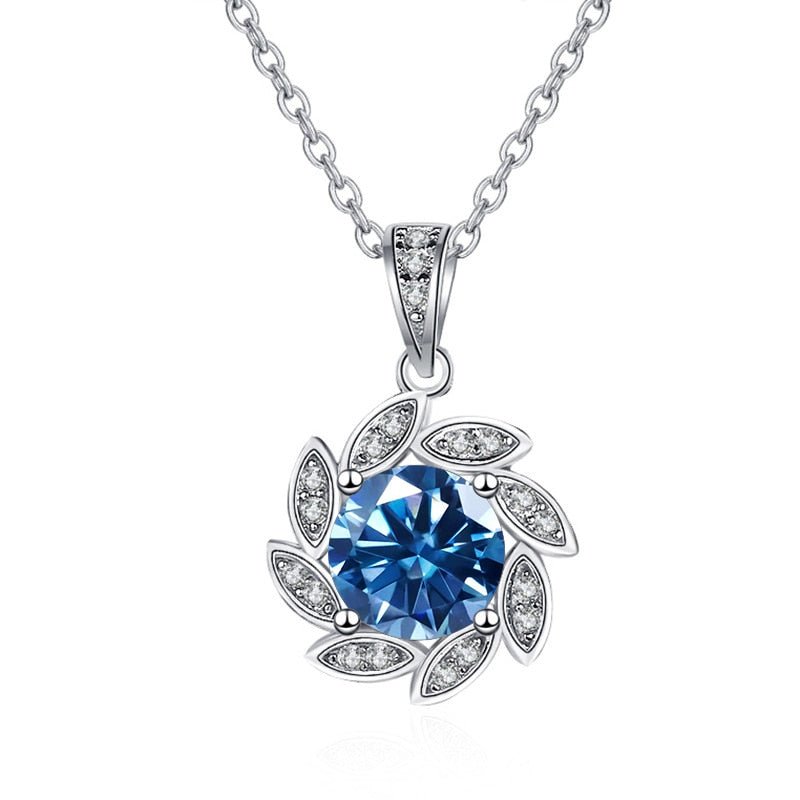 1.0 ct Round Cut Diamond Elegant Flower Design Necklace-Black Diamonds New York