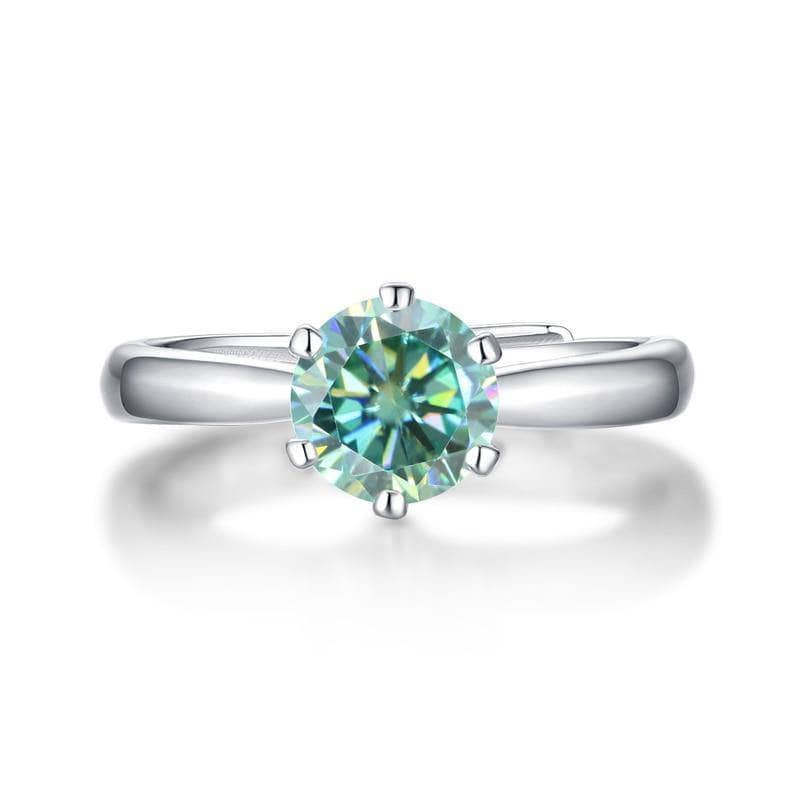 1.0 ct Round Green Diamond Adjustable Engagement Ring-Black Diamonds New York