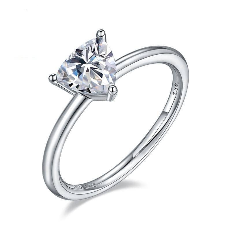 1.0Ct 6.5mm Trillion Diamond Solitaire Engagement Ring-Black Diamonds New York