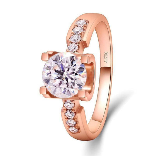 1.0 CT Round Brilliant Cut Diamond Engagement Ring-Black Diamonds New York