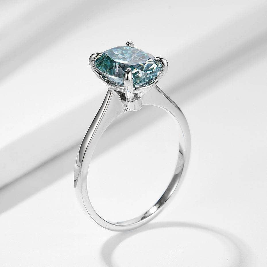 10K Solid Gold Oval Diamond Engagement Ring-Black Diamonds New York