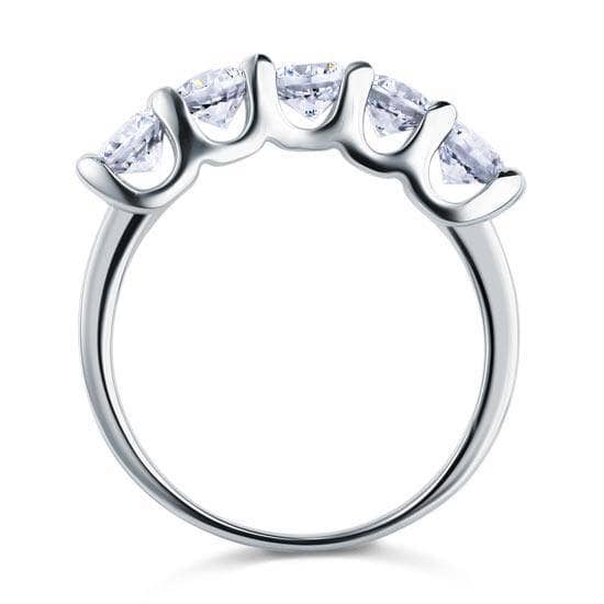 1.25 Carat Five Stone Created Diamond Bridal Ring-Black Diamonds New York