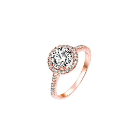 1.2CT Round Created Diamond Rose Gold Ring-Black Diamonds New York