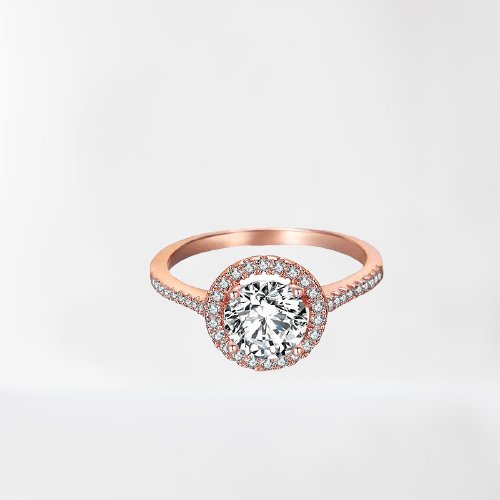 1.2CT Round Created Diamond Rose Gold Ring-Black Diamonds New York