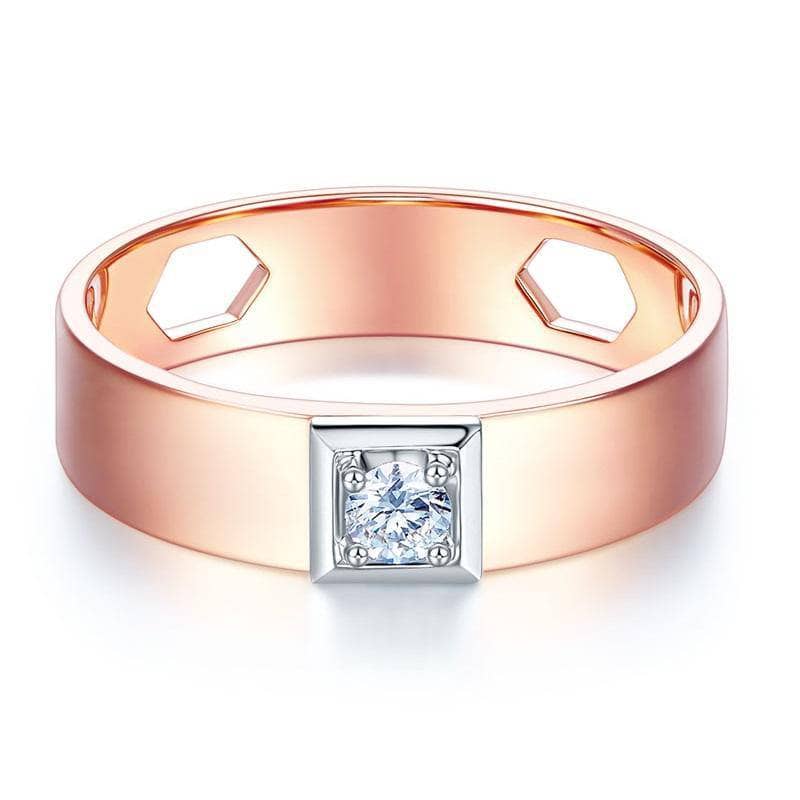 14K Rose Gold Band Ring Natural Diamond-Black Diamonds New York