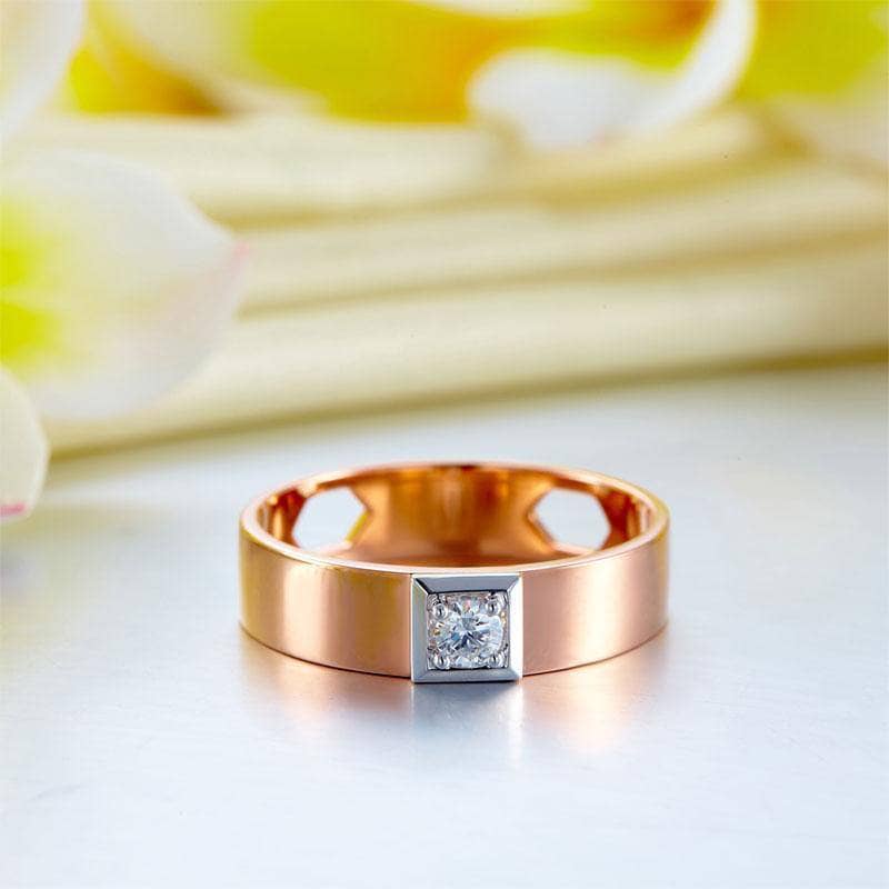 14K Rose Gold Band Ring Natural Diamond-Black Diamonds New York