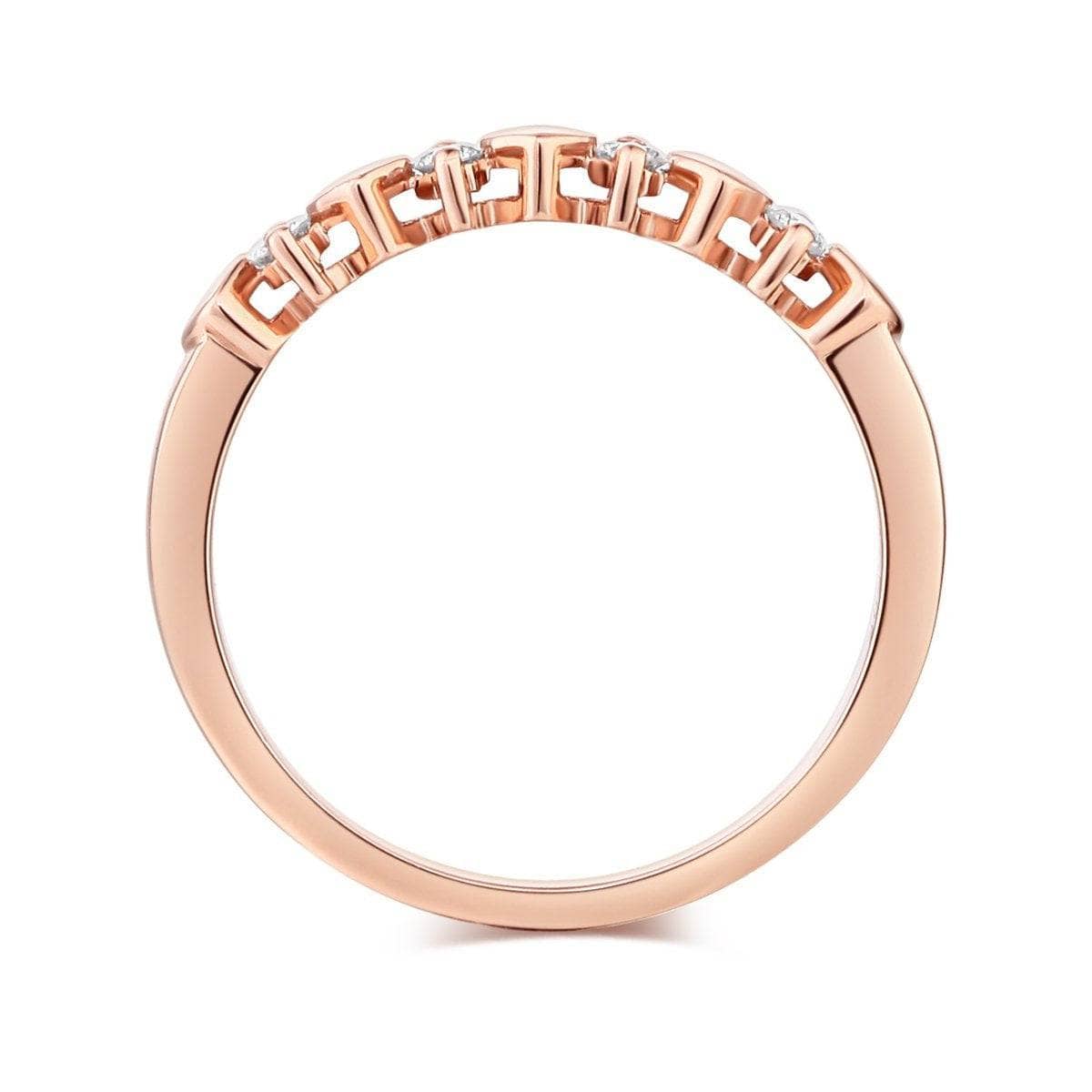 14K Rose Gold Bridal Heart Ring 0.11ct Natural Diamonds-Black Diamonds New York