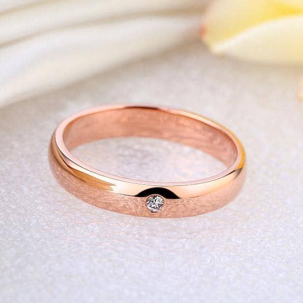 14K Rose Gold Bridal Ring 0.03ct Natural Diamond-Black Diamonds New York