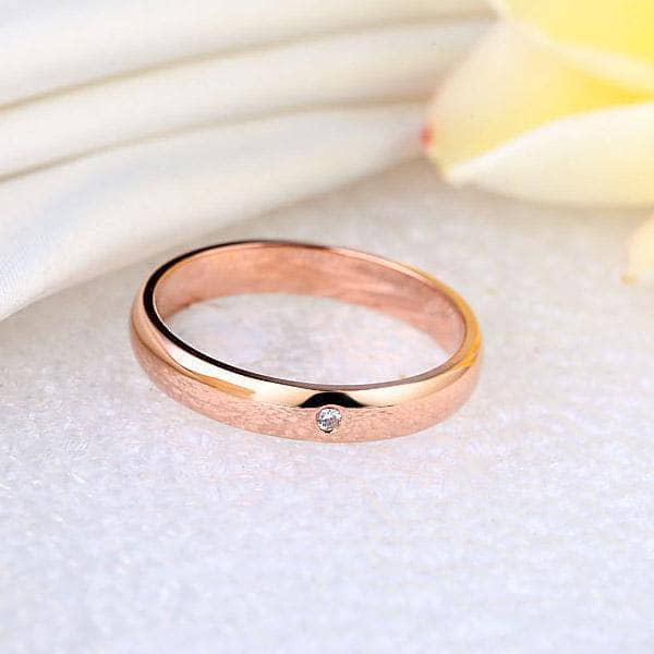 14K Rose Gold Bridal Wedding Band Ring 0.01ct Natural Diamonds-Black Diamonds New York