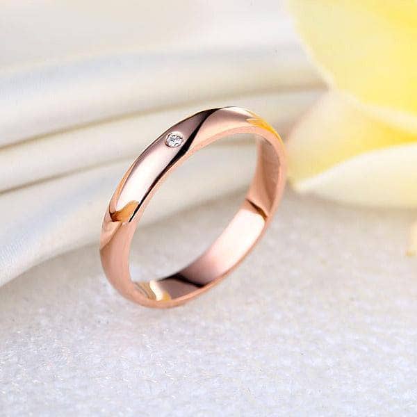 14K Rose Gold Bridal Wedding Band Ring 0.01ct Natural Diamonds-Black Diamonds New York