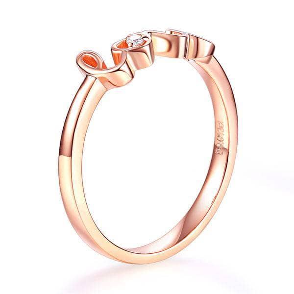 14K Rose Gold Love Ring 0.01ct Natural Diamond-Black Diamonds New York