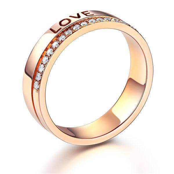 14K Rose Gold Love Wedding Band 0.12ct Natural Diamonds-Black Diamonds New York