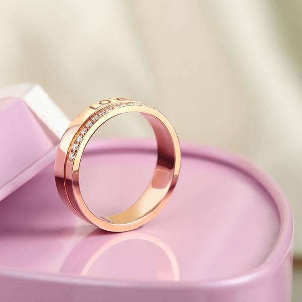 14K Rose Gold Love Wedding Band 0.12ct Natural Diamonds-Black Diamonds New York