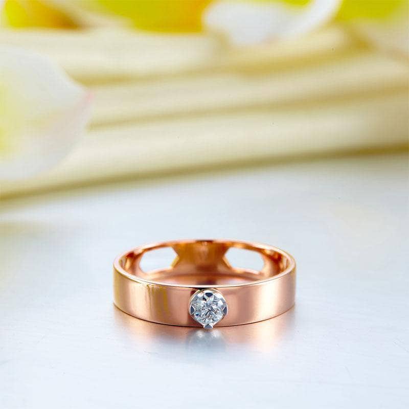 14K Rose Gold Ring Natural Diamond-Black Diamonds New York