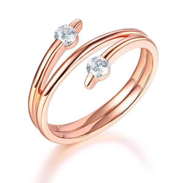 14K Rose Gold Stylish Ring 0.2Ct Natural Diamond-Black Diamonds New York