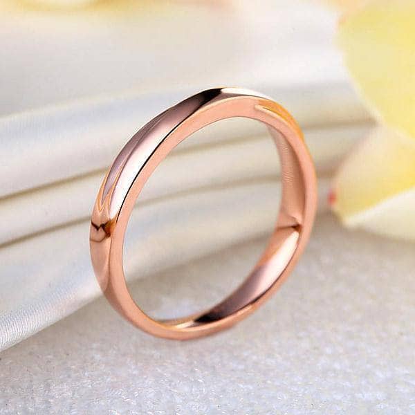 14K Rose Gold Wedding Band Ring-Black Diamonds New York