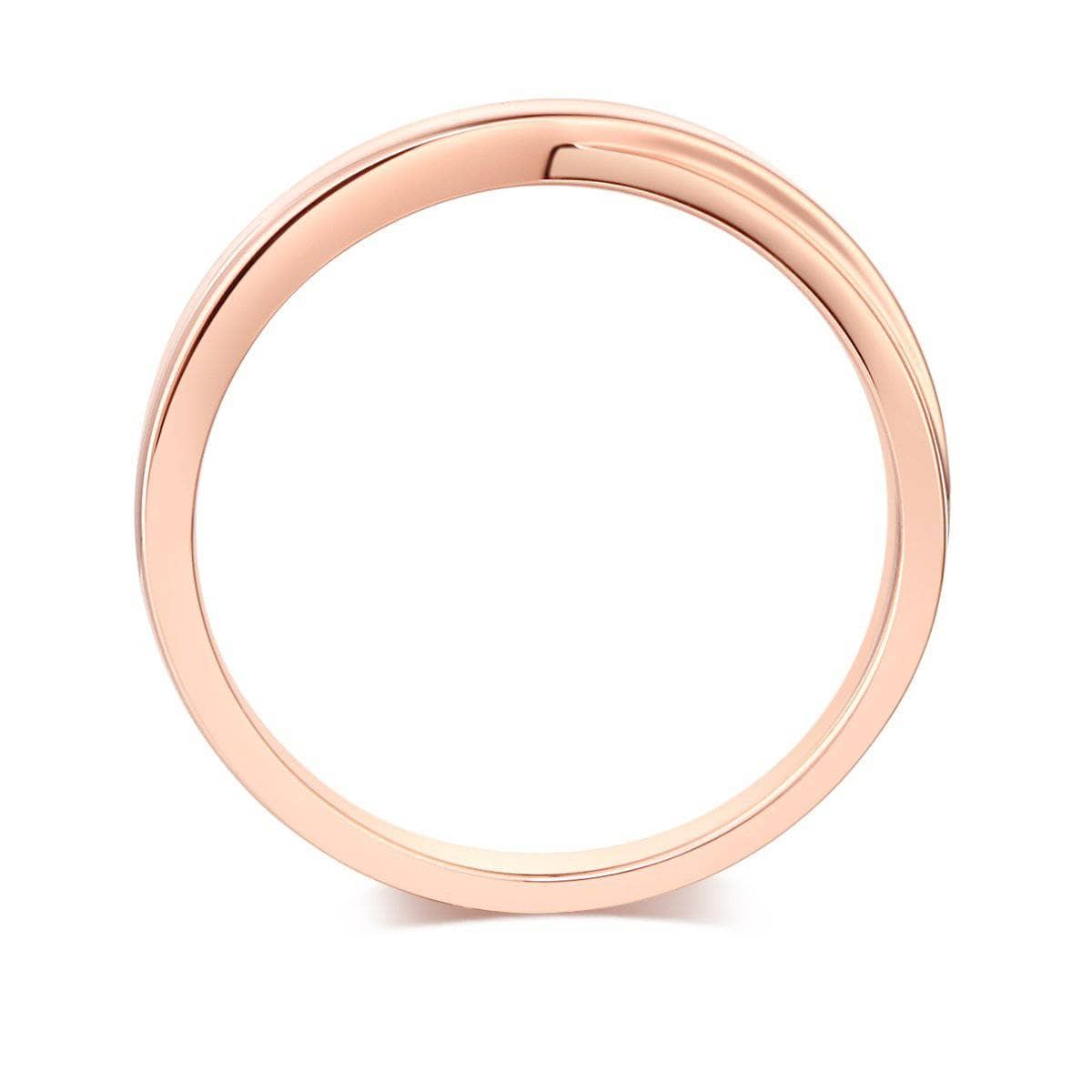 14K Rose Gold Wedding Band Ring-Black Diamonds New York