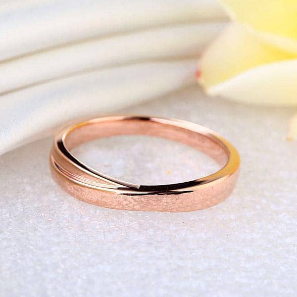 14K Rose Gold Wedding Band Ring-Black Diamonds New York