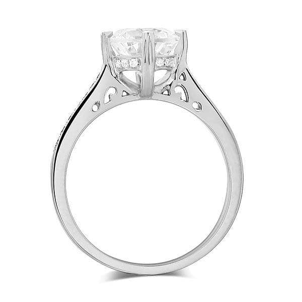 14K White Gold 1.2 Ct Topaz & Natural Diamond Ring-Black Diamonds New York