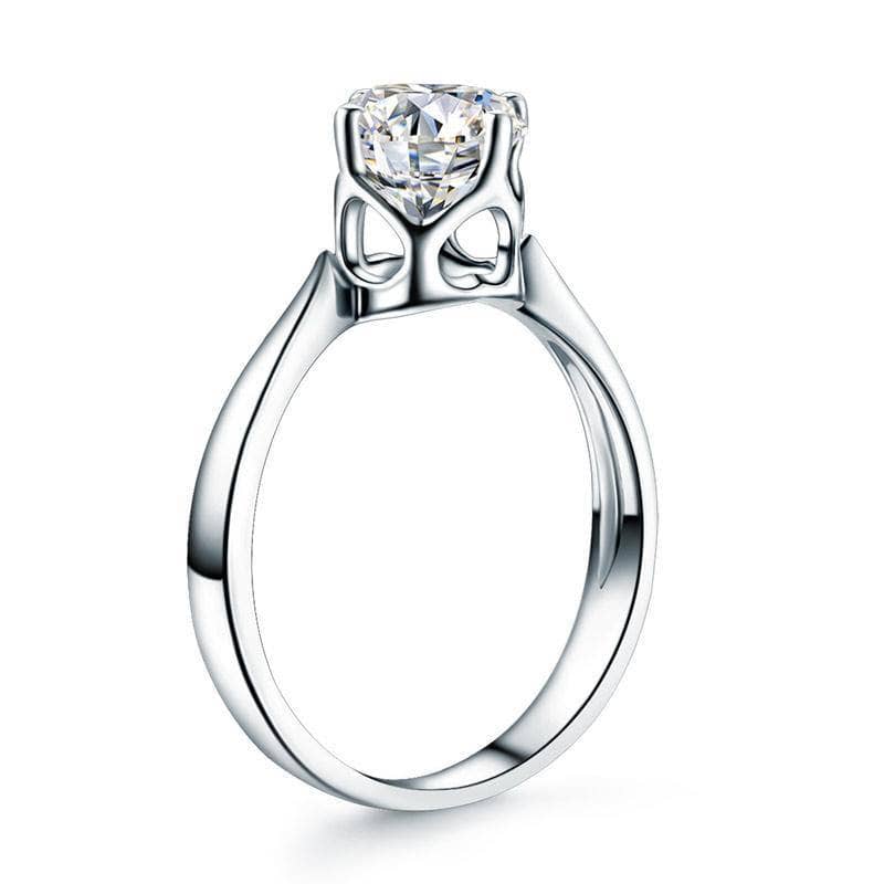 14K White Gold 1ct Diamond Solitaire Ring-Black Diamonds New York