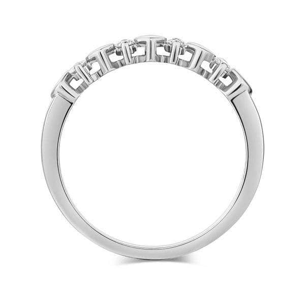 14K White Gold Bridal Heart Ring 0.11ct Natural Diamonds-Black Diamonds New York