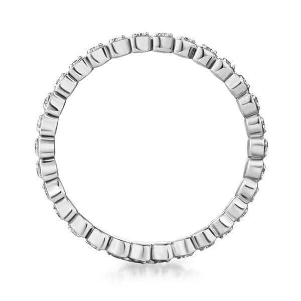 14K White Gold Heart Eternity Stacking Ring 0.33ct Natural Diamonds-Black Diamonds New York