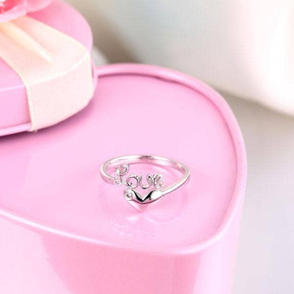 Obega Gold Color Heart Shape Open Rings For Women Forever Love Adjustable  Cute Girls Ring Party