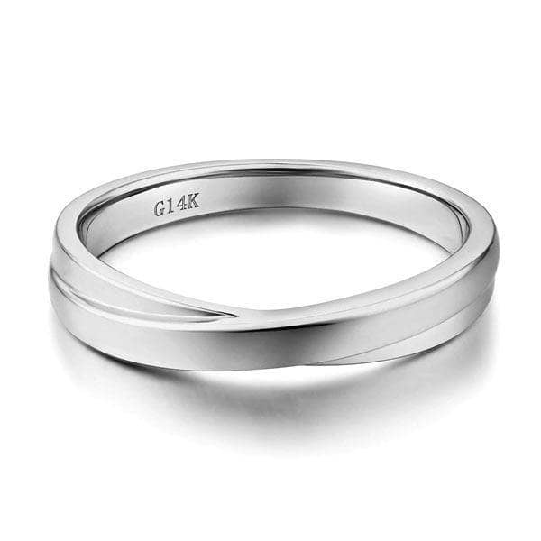 14K White Gold Men Wedding Band Ring-Black Diamonds New York