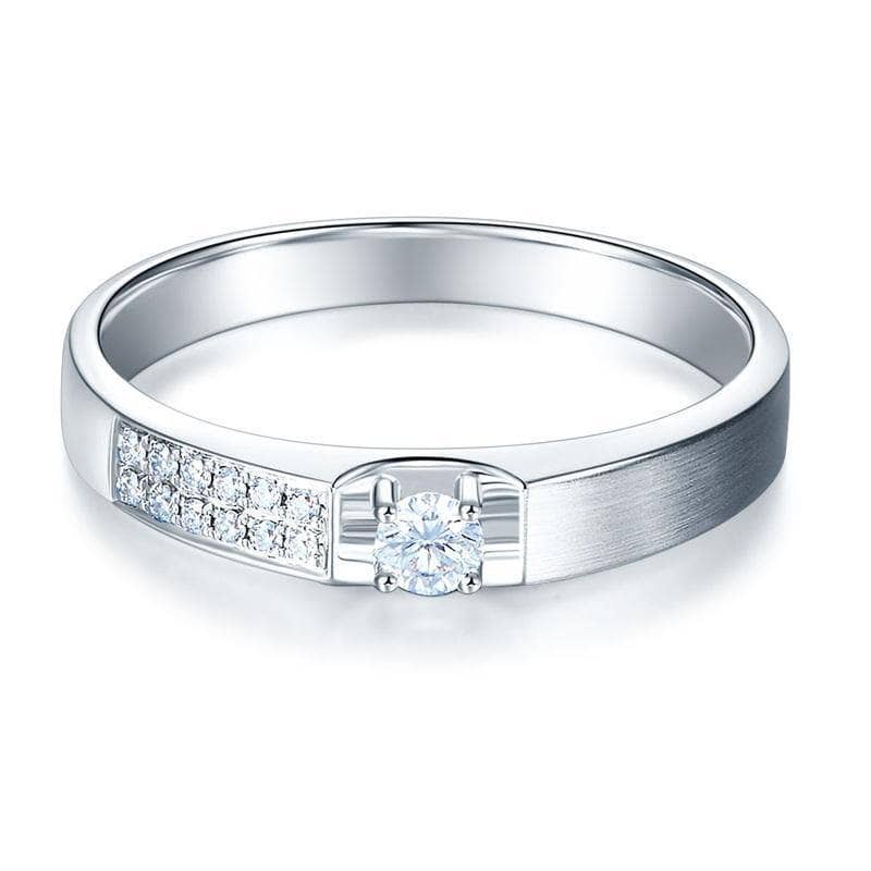 14K White Gold Wedding Band Natural Diamond-Black Diamonds New York