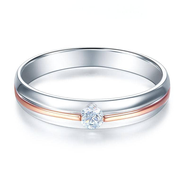 14K White, Rose Gold Wedding Band Natural Diamond-Black Diamonds New York