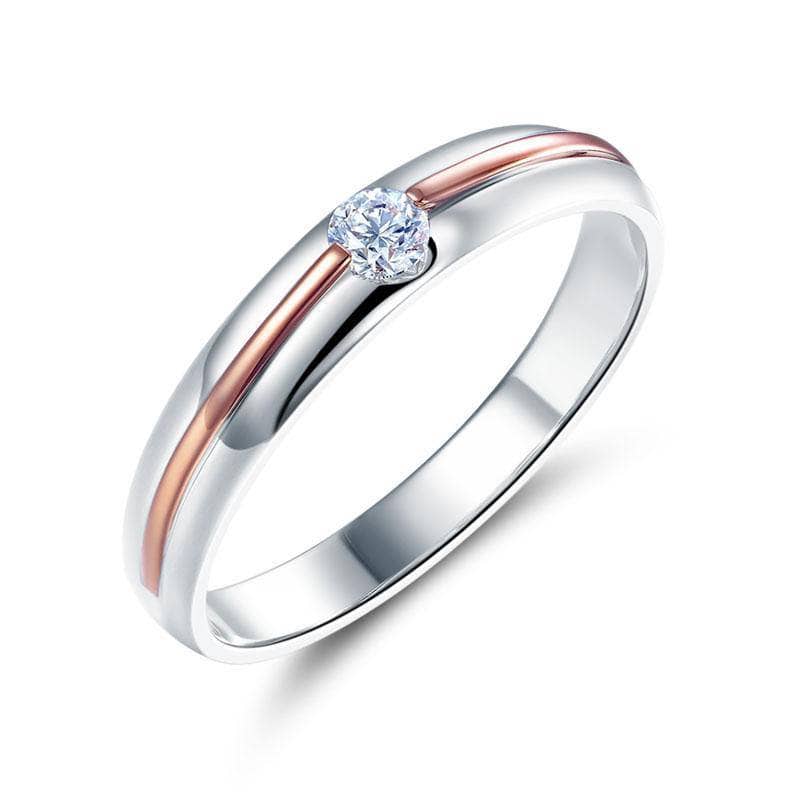 14K White, Rose Gold Wedding Band Natural Diamond-Black Diamonds New York