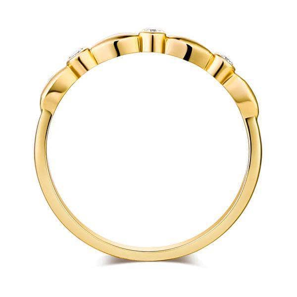 14K Yellow Gold Stackable Ring 0.03ct Natural Diamond-Black Diamonds New York