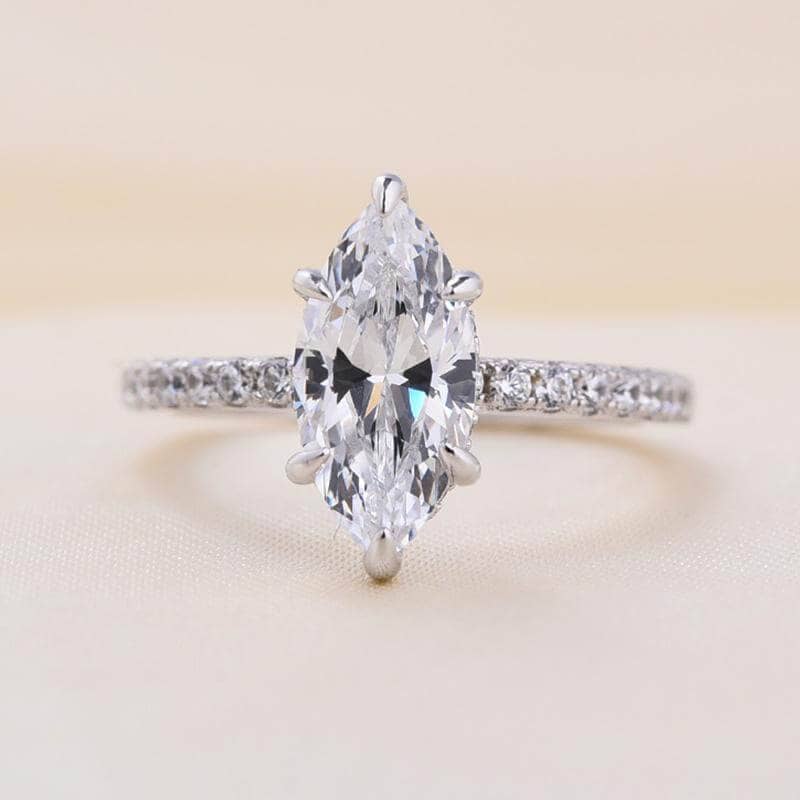 1.5 Carat Marquise Cut Engagement Ring-Black Diamonds New York