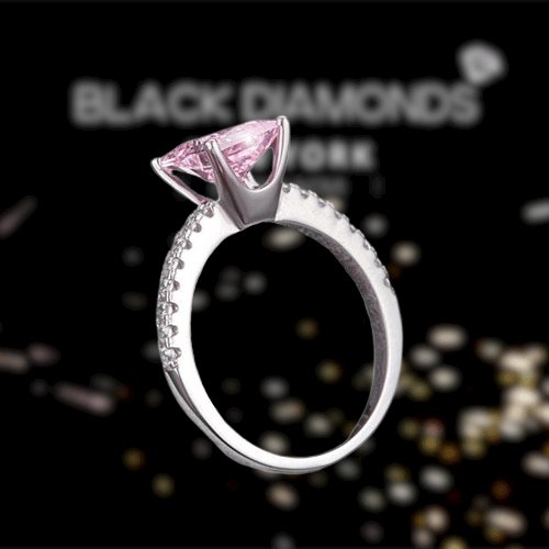 Pink and black diamond engagement rings deals