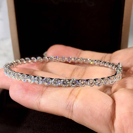 18k White Gold Diamond Cuff Bracelet-Black Diamonds New York