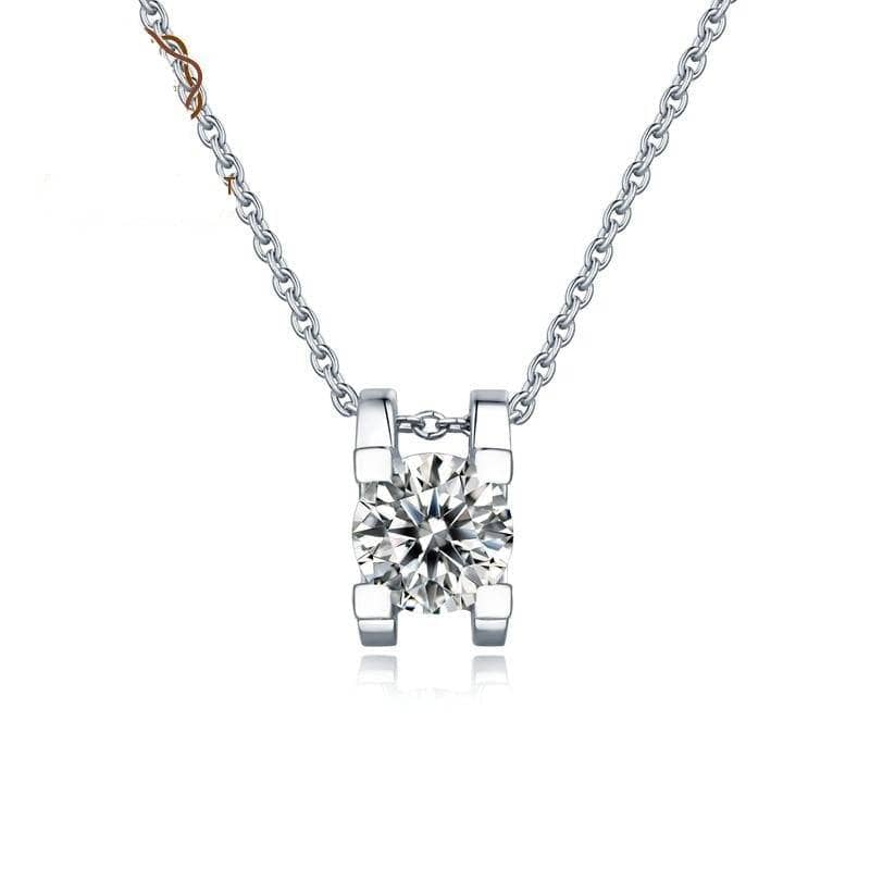 1ct 6.5mm Round Cut Diamond Necklace-Black Diamonds New York