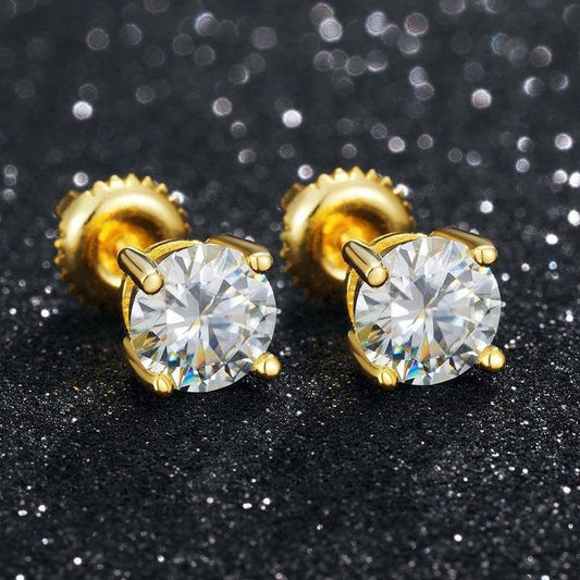 1.0 Ct D Color Diamond Stud Earrings-Black Diamonds New York