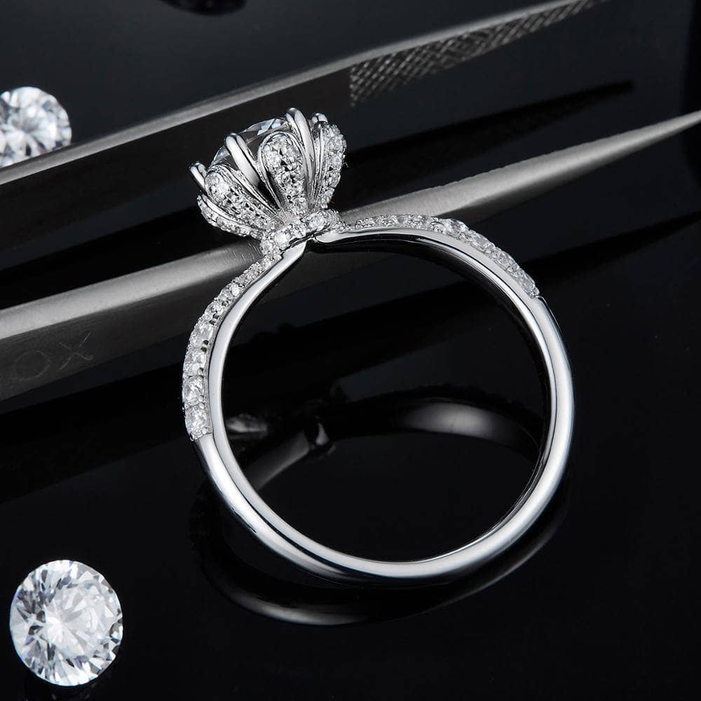 1ct D Color Diamond Vintage Engagement Ring-Black Diamonds New York