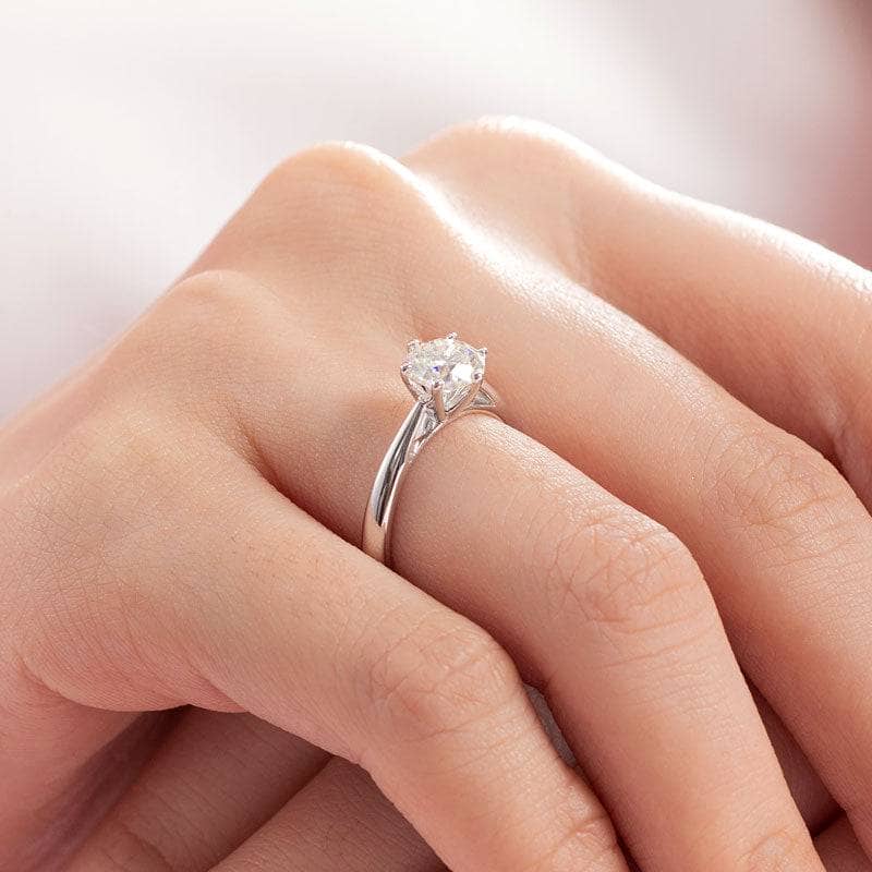 1ct Diamond Classic 6 Claws Engagement Ring-Black Diamonds New York