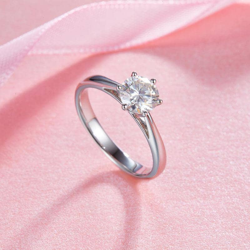 1ct Diamond Classic 6 Claws Engagement Ring-Black Diamonds New York