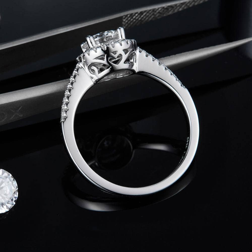 1Ct VVS1 Diamond Halo Engagement Ring-Black Diamonds New York