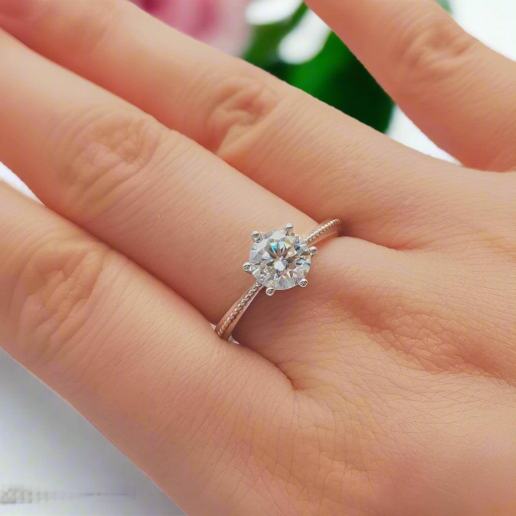1ct Vvs1 Diamond Promise Ring 5