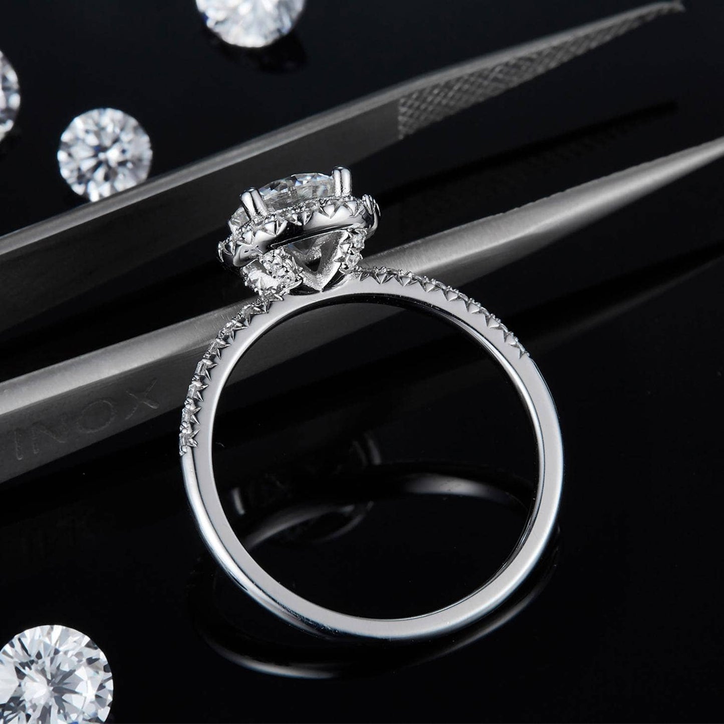 1ct VVS1 Diamond Ring Wedding Engagement Ring-Black Diamonds New York