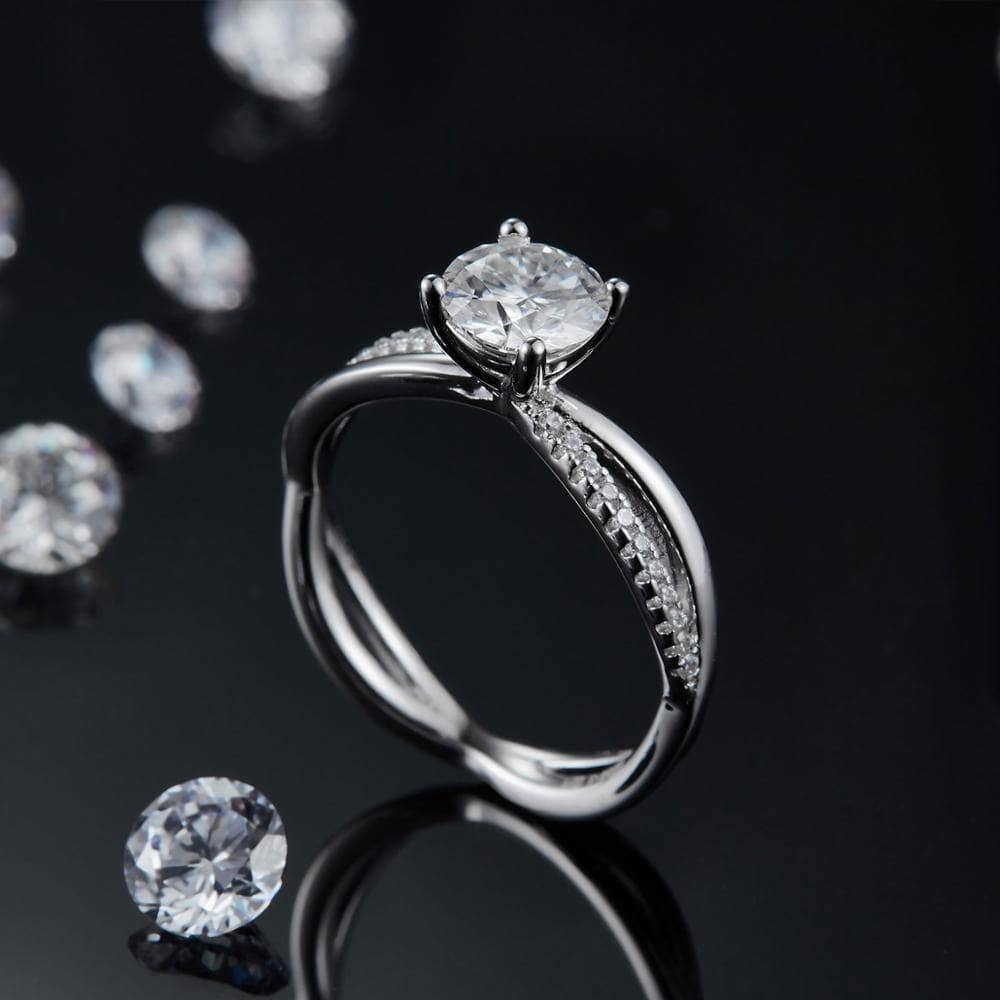 1Ct VVS1 Diamond Twist Promise Rings-Black Diamonds New York