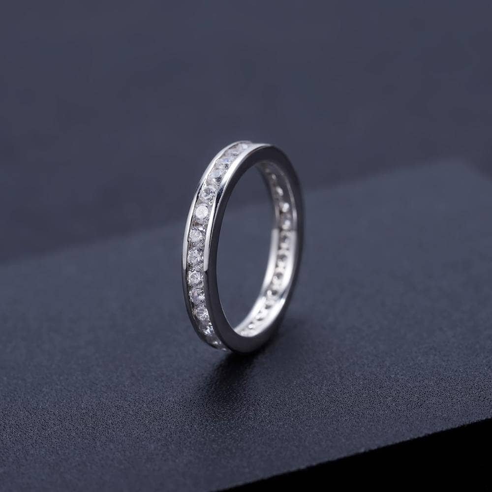 2.0mm Diamond Round Channel Eternity Ring-Black Diamonds New York