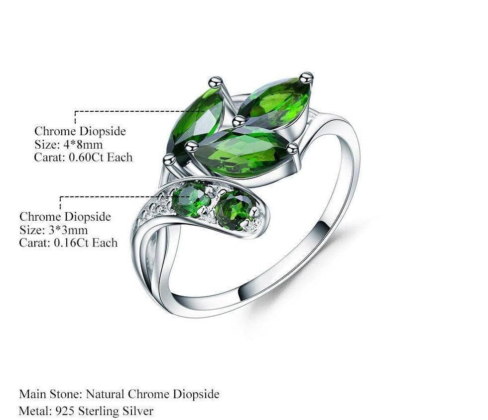 Finland Chrome Diopside silver copper ring / Handmade / Hand polished shops natural stone / Sterlingsilver ring / Statement ring