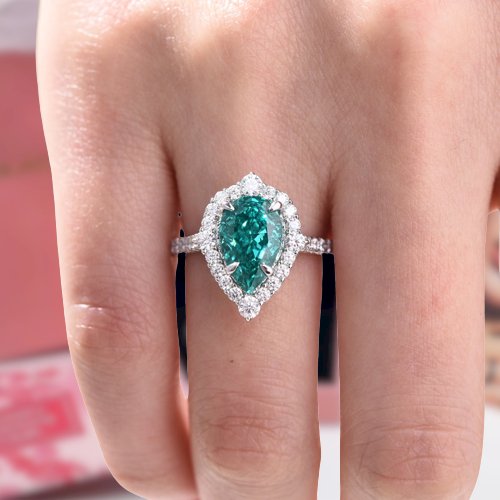 HUGE 6.04 carat blue/green orders diamond ring