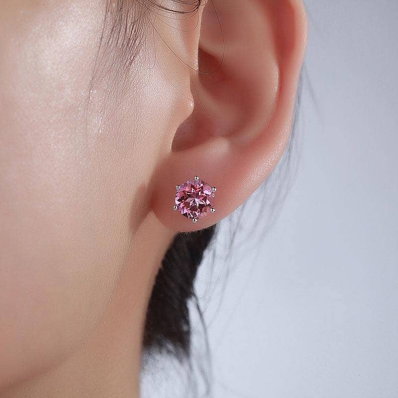 1.5ct Natural Pink Sapphire 10k 2024 White Gold Stud Earrings