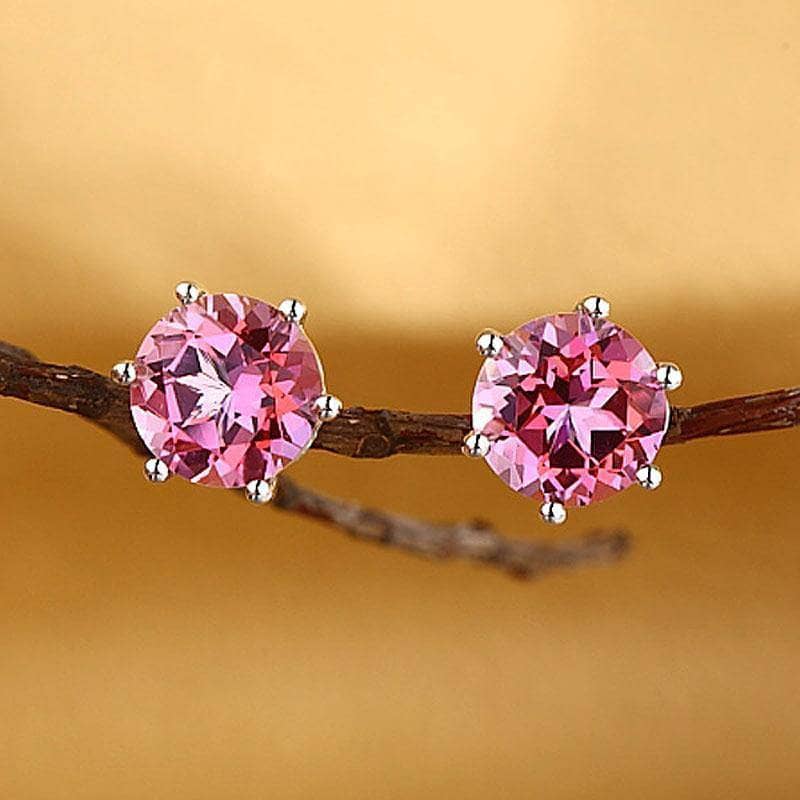 1.5ct Natural Pink Sapphire hotsell 10k White Gold Stud Earrings