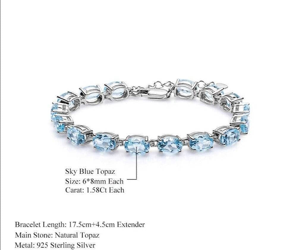 925 Sterling Silver Bracelet, Genuine blue topaz Bracelet, Tennis Bracelet,  Gemstone Bracelet at Rs 7100/piece | खरे चांदी का कंगन in Jaipur | ID:  24166487297